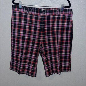 ADIDAS Black Lavender & Pink Plaid Golf Shorts - EUC - Men's Size 36